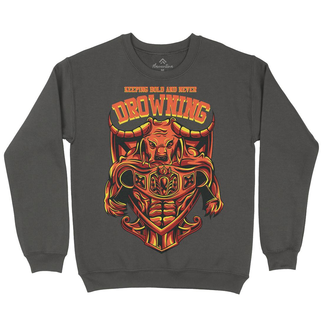Drowning Bull Mens Crew Neck Sweatshirt Warriors D763