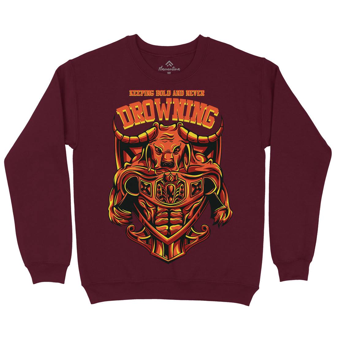 Drowning Bull Mens Crew Neck Sweatshirt Warriors D763