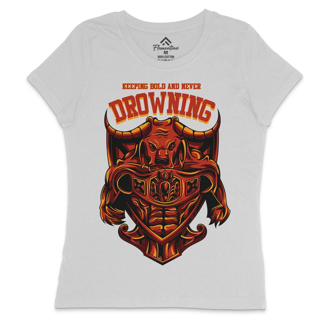 Drowning Bull Womens Crew Neck T-Shirt Warriors D763