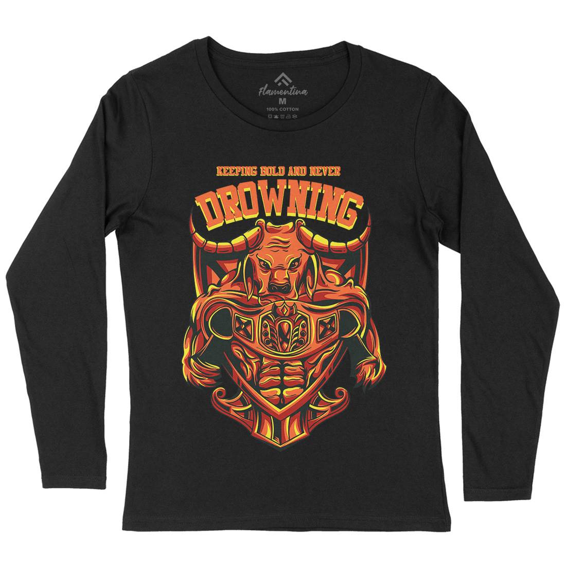 Drowning Bull Womens Long Sleeve T-Shirt Warriors D763
