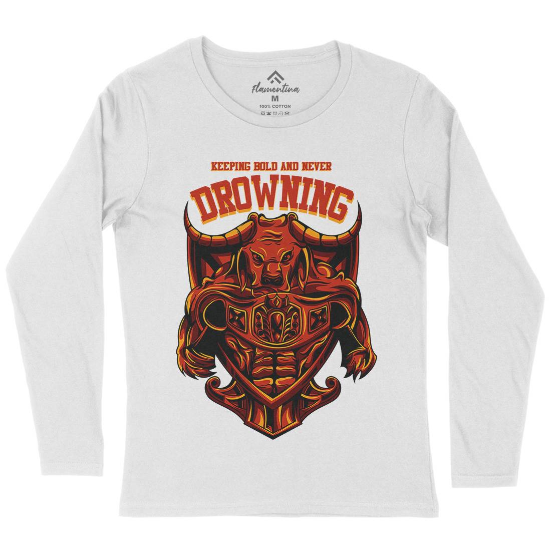 Drowning Bull Womens Long Sleeve T-Shirt Warriors D763