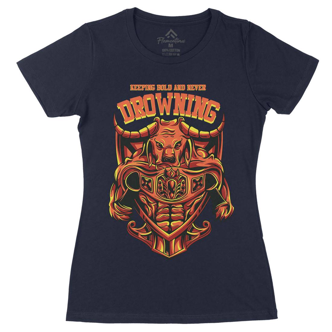 Drowning Bull Womens Organic Crew Neck T-Shirt Warriors D763