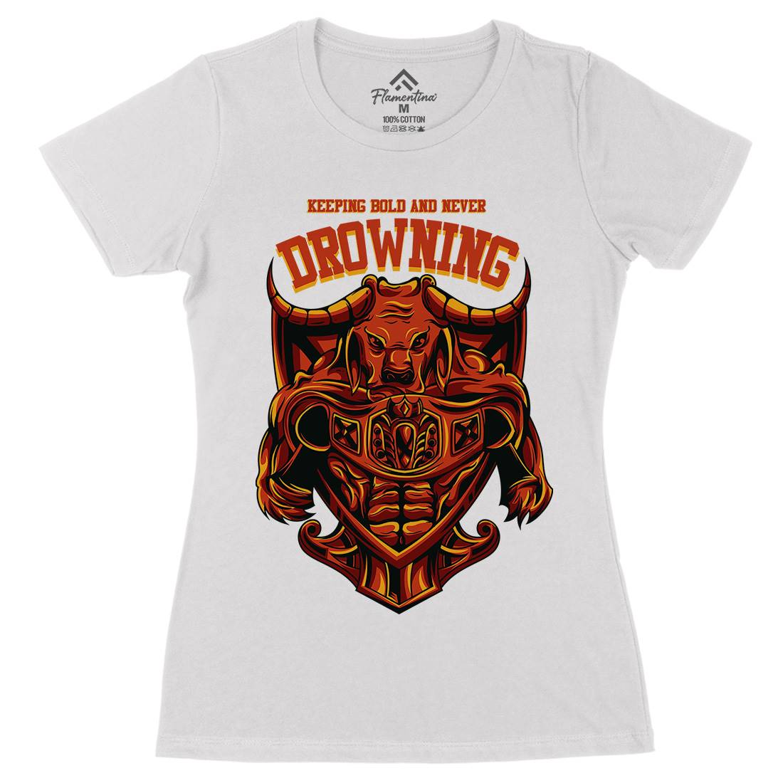 Drowning Bull Womens Organic Crew Neck T-Shirt Warriors D763