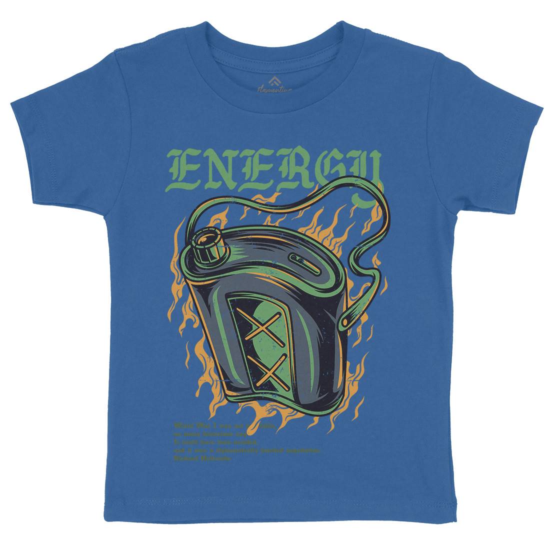 Energy Recharge Kids Crew Neck T-Shirt Army D764