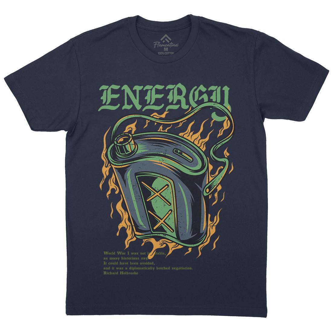 Energy Recharge Mens Crew Neck T-Shirt Army D764