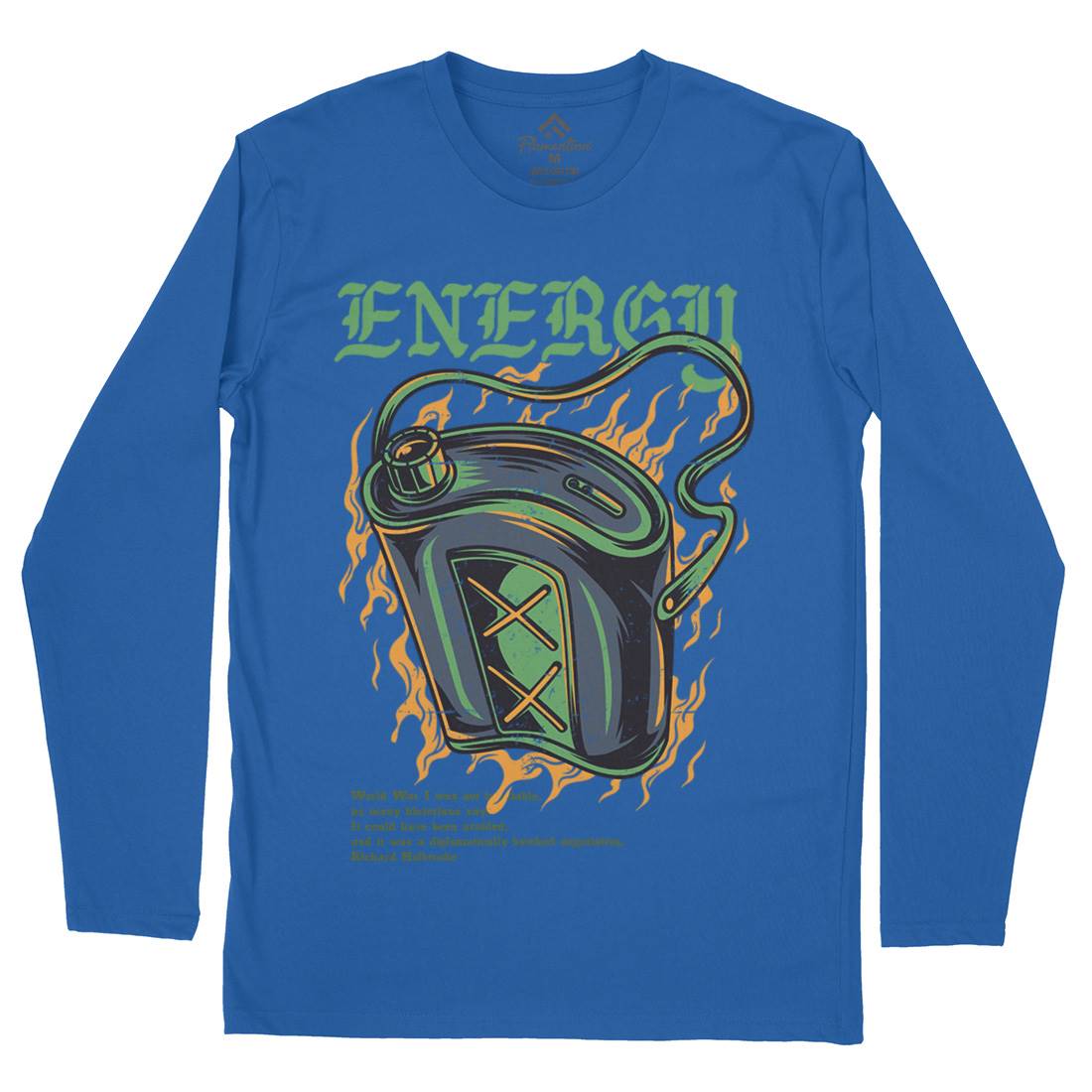 Energy Recharge Mens Long Sleeve T-Shirt Army D764