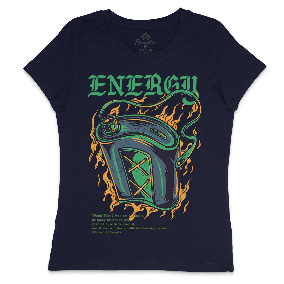 Energy Recharge Womens Crew Neck T-Shirt Army D764