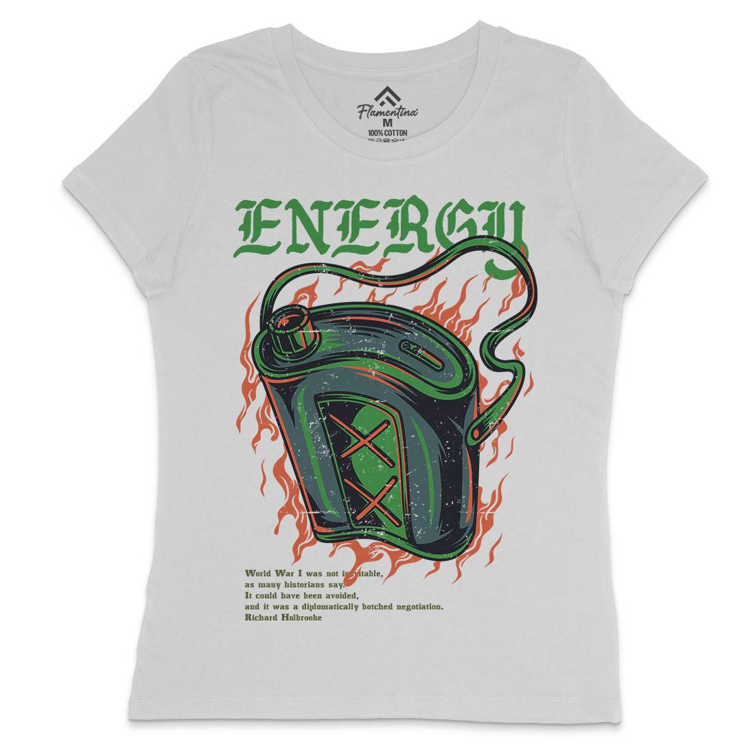 Energy Recharge Womens Crew Neck T-Shirt Army D764