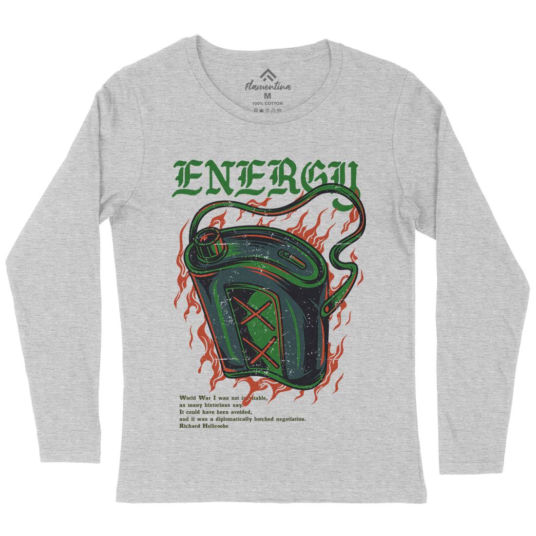 Energy Recharge Womens Long Sleeve T-Shirt Army D764