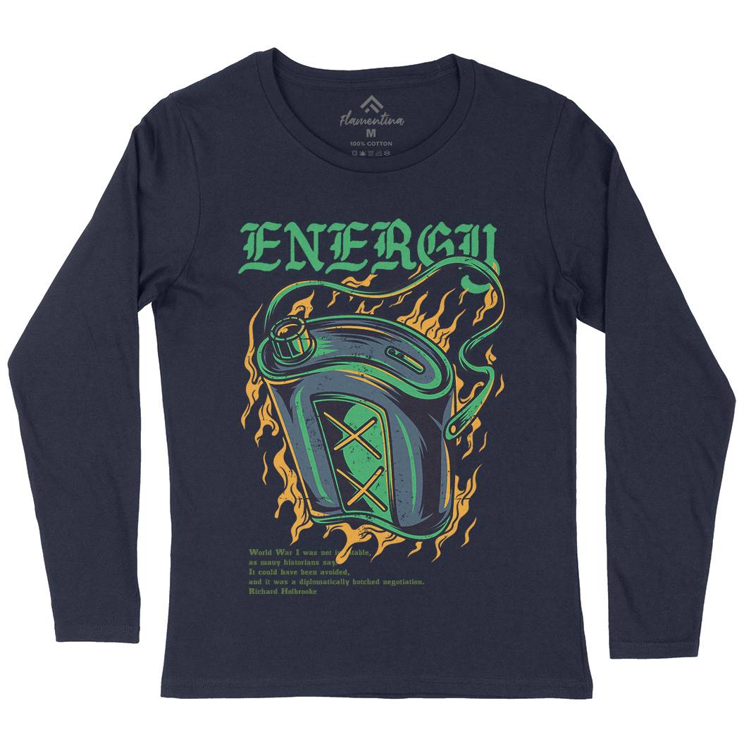 Energy Recharge Womens Long Sleeve T-Shirt Army D764