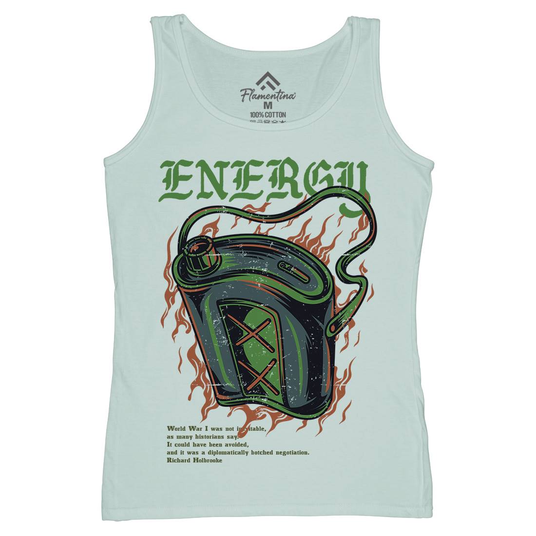 Energy Recharge Womens Organic Tank Top Vest Army D764