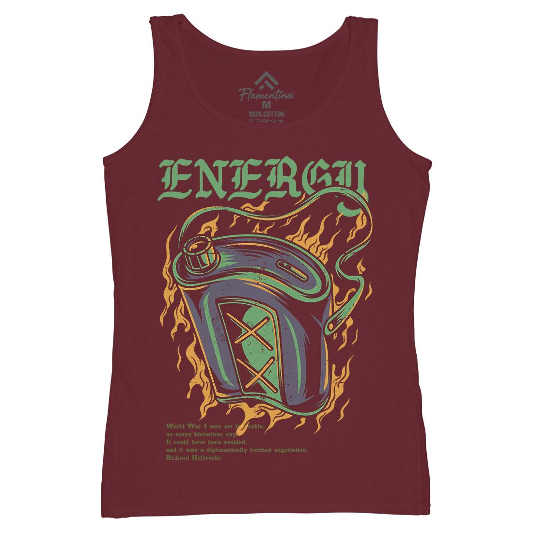 Energy Recharge Womens Organic Tank Top Vest Army D764