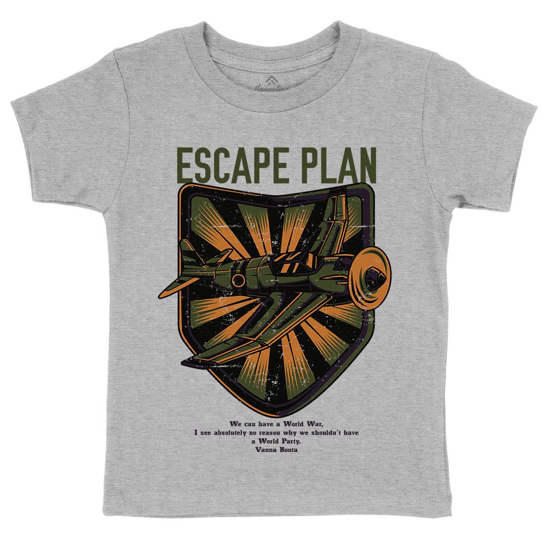 Escape Plan Kids Organic Crew Neck T-Shirt Army D765