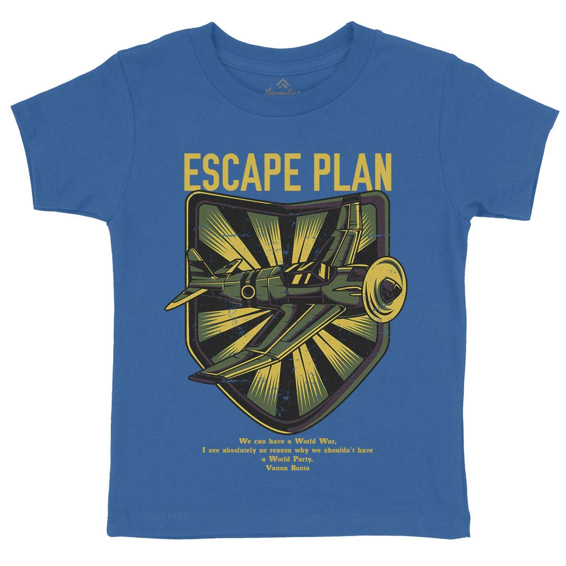 Escape Plan Kids Crew Neck T-Shirt Army D765