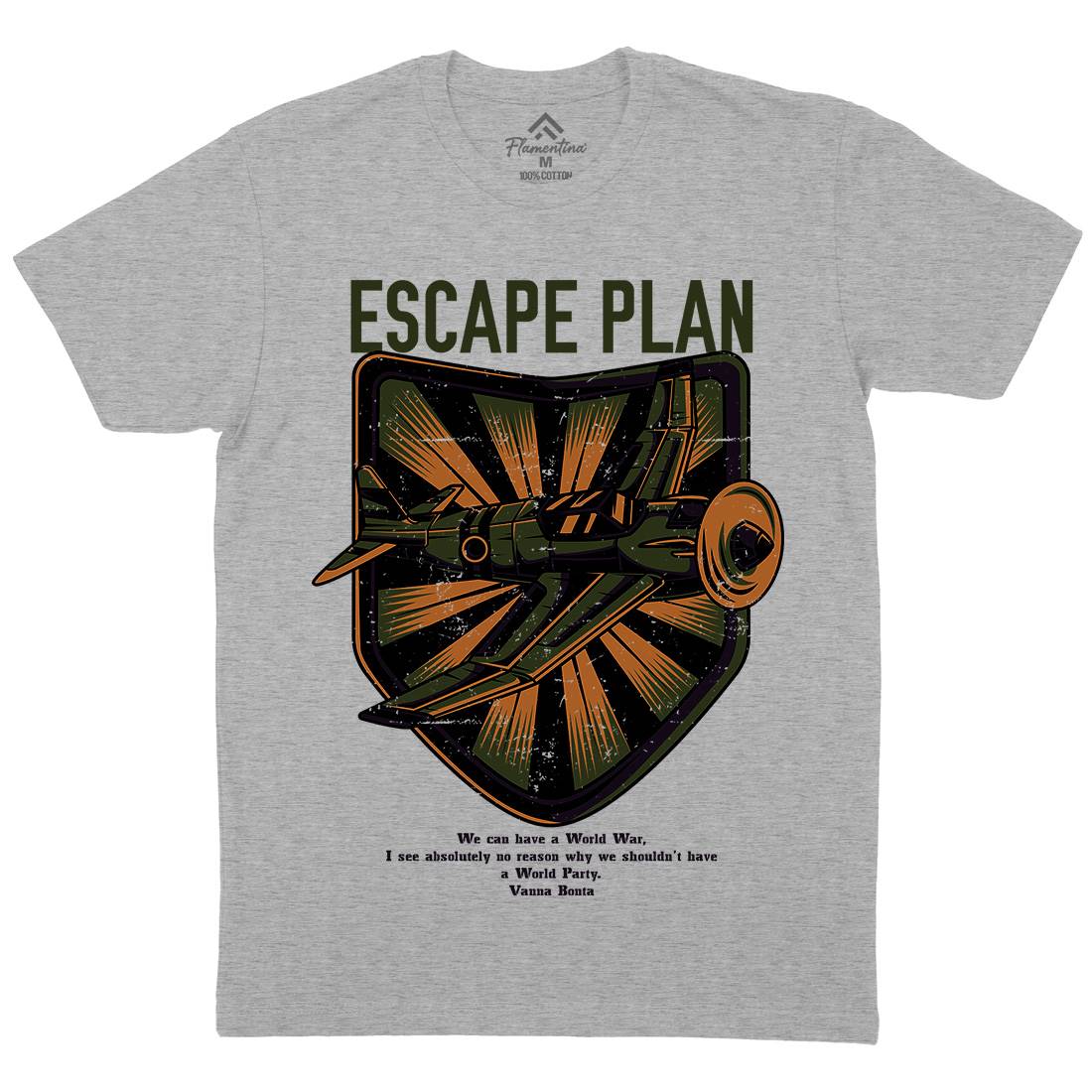 Escape Plan Mens Crew Neck T-Shirt Army D765