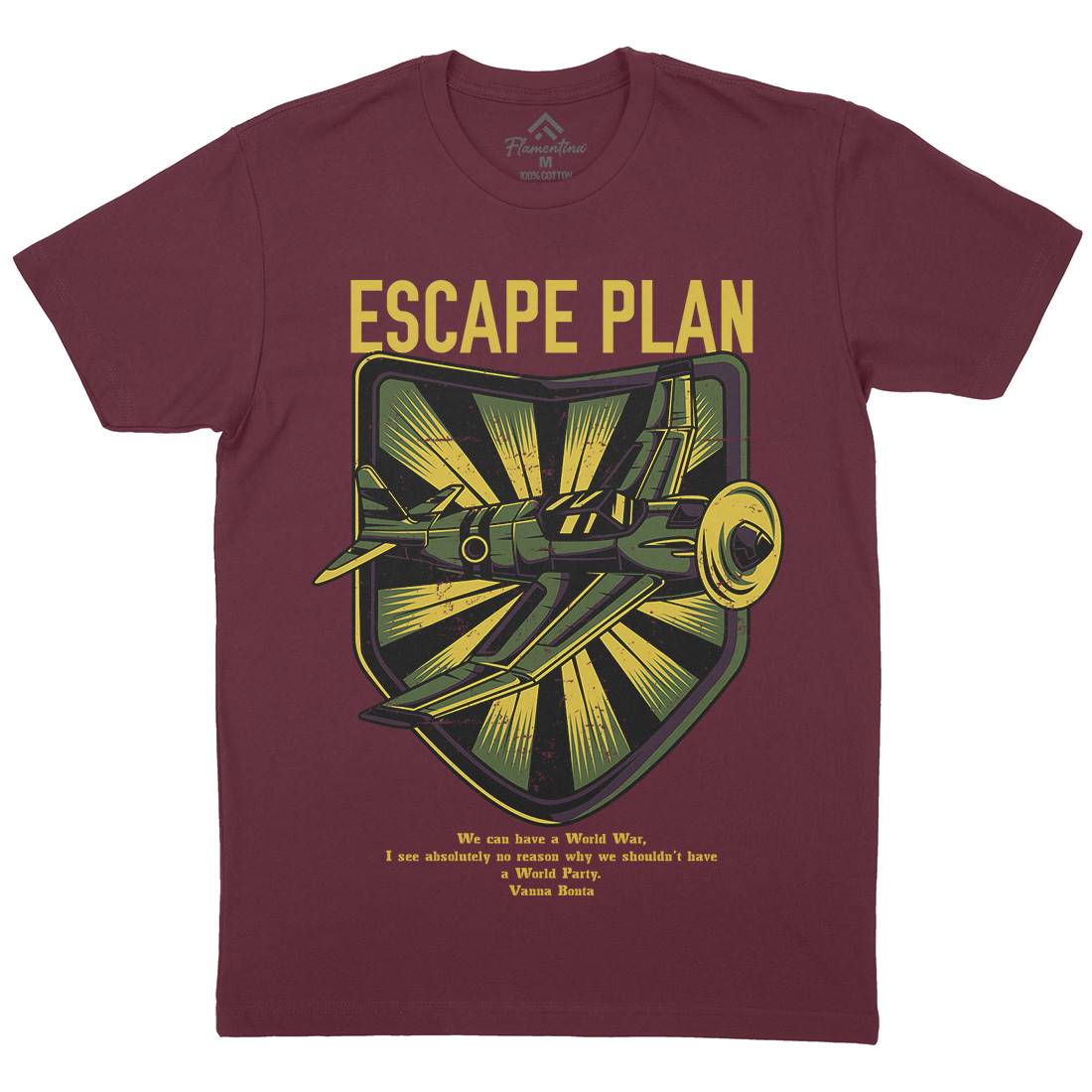 Escape Plan Mens Crew Neck T-Shirt Army D765