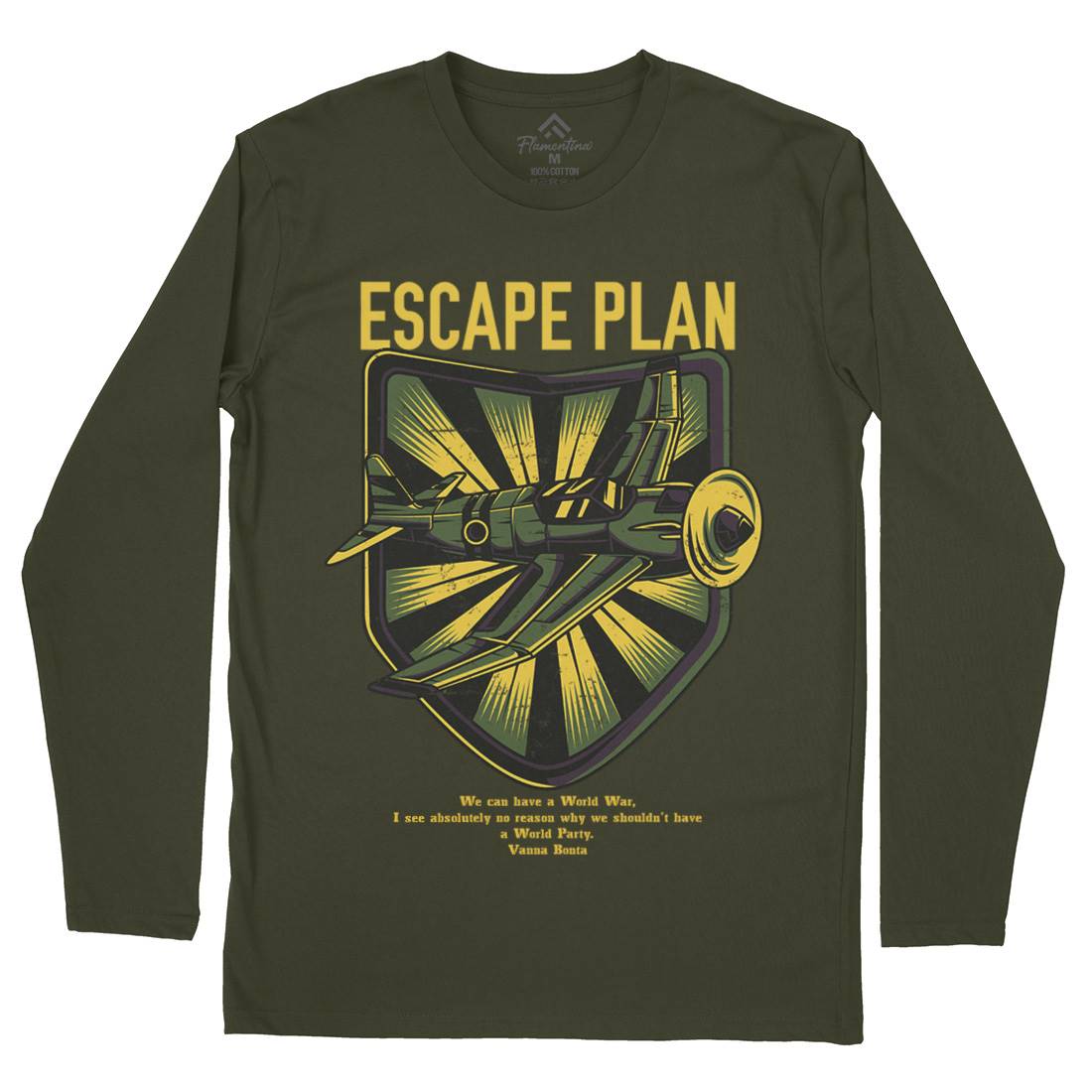 Escape Plan Mens Long Sleeve T-Shirt Army D765