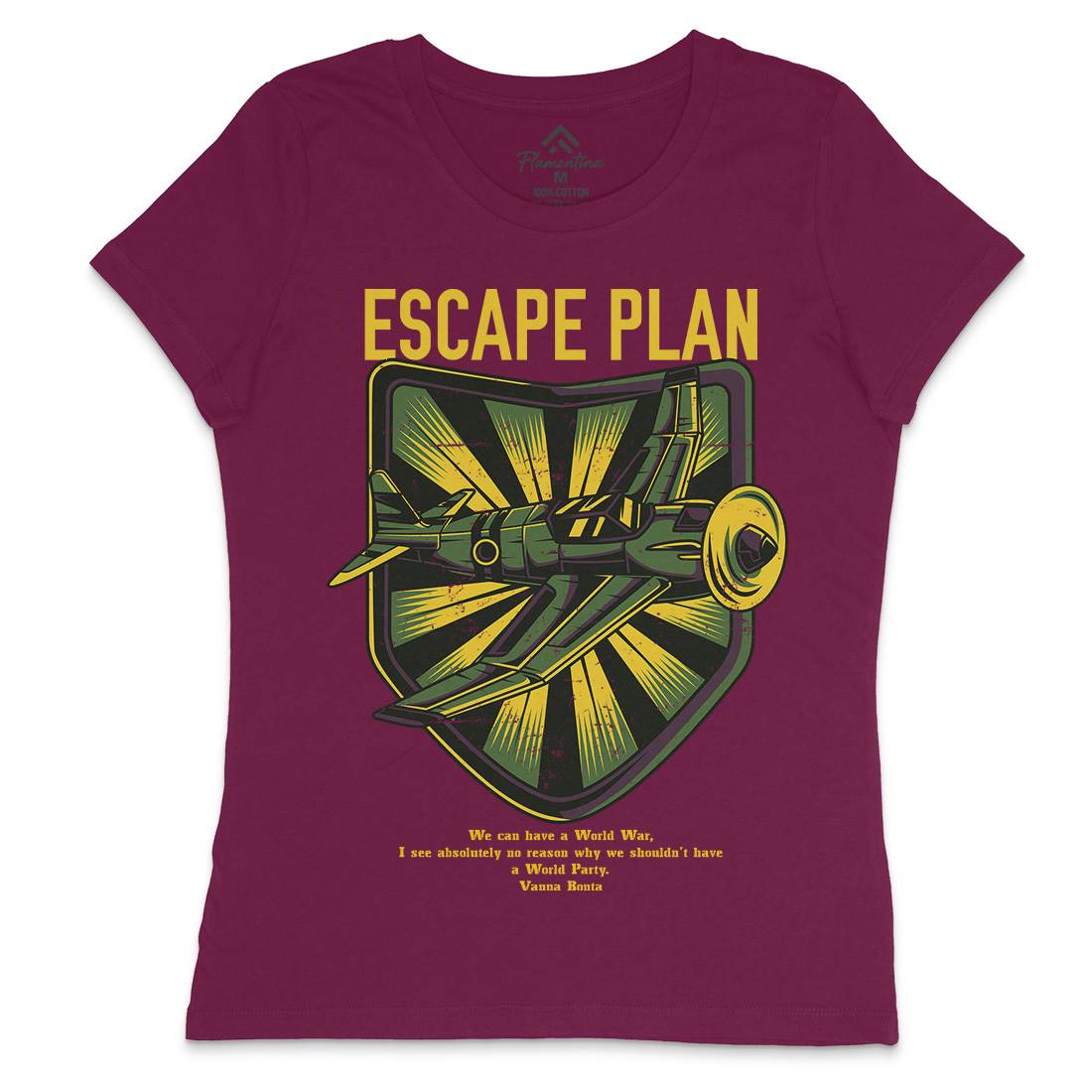Escape Plan Womens Crew Neck T-Shirt Army D765