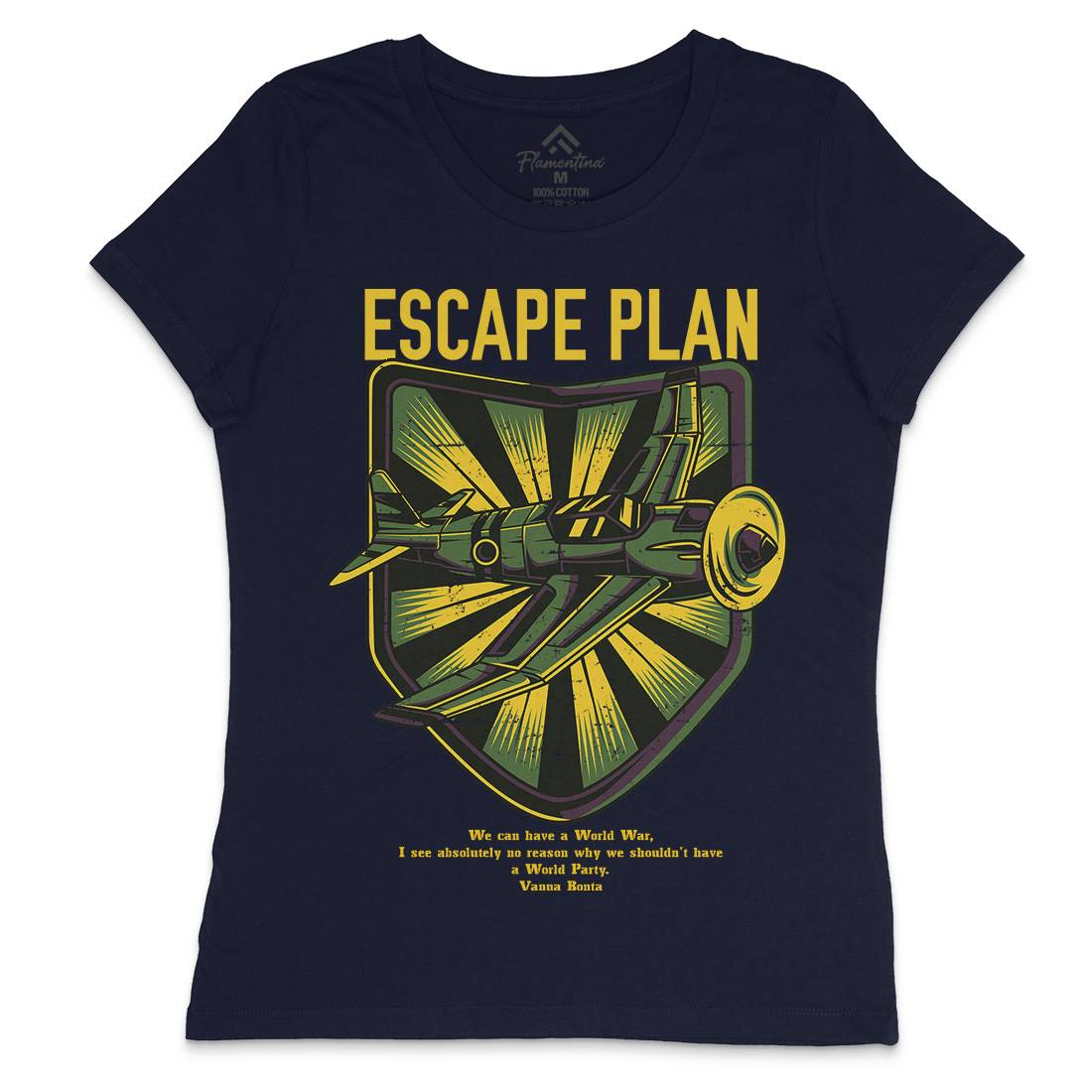 Escape Plan Womens Crew Neck T-Shirt Army D765