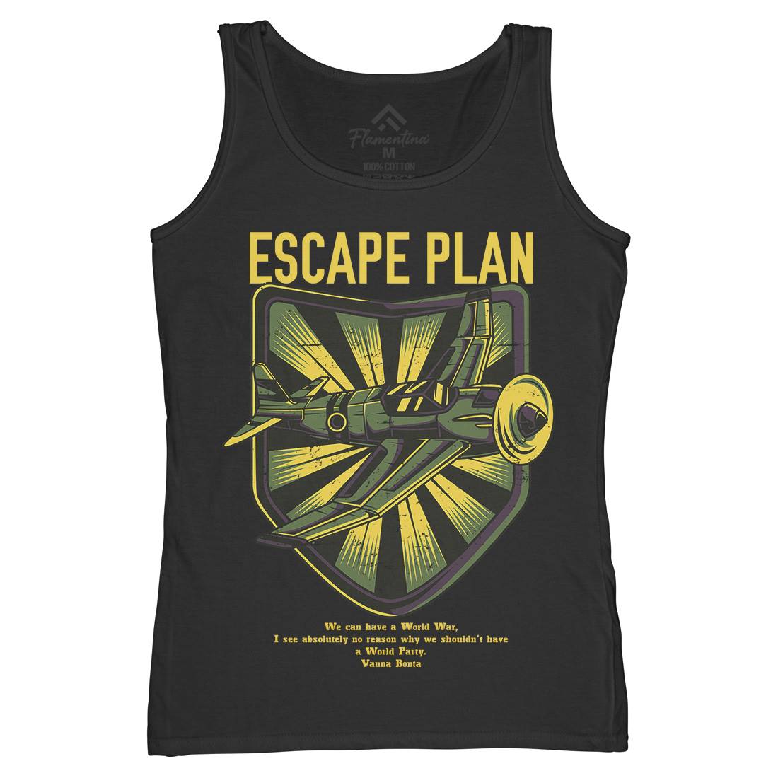 Escape Plan Womens Organic Tank Top Vest Army D765