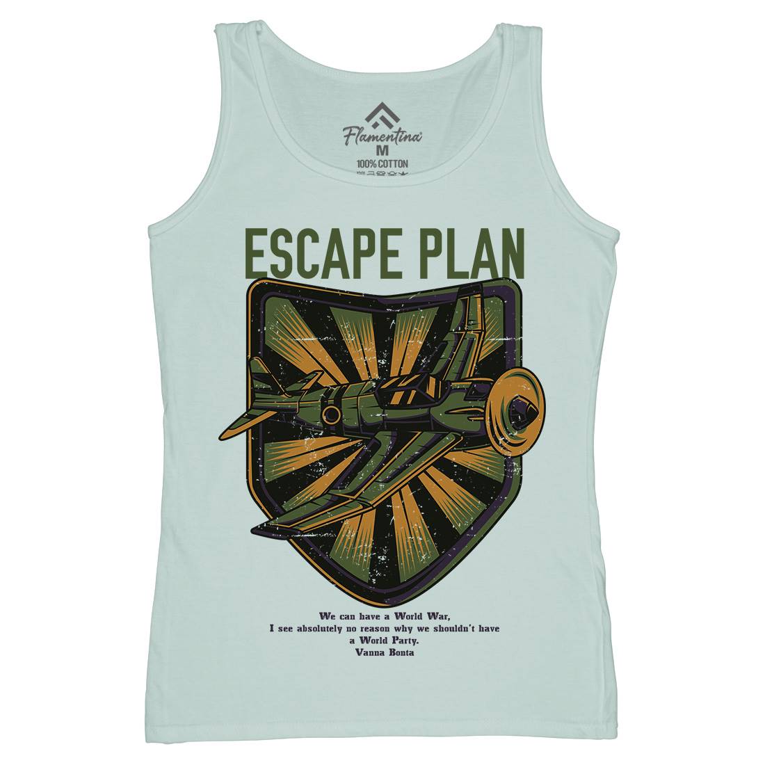 Escape Plan Womens Organic Tank Top Vest Army D765
