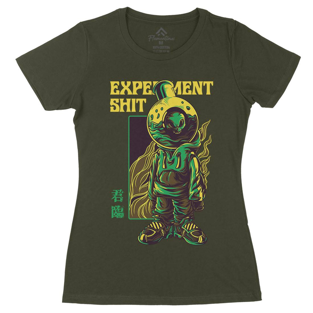 Experiment Womens Organic Crew Neck T-Shirt Space D766