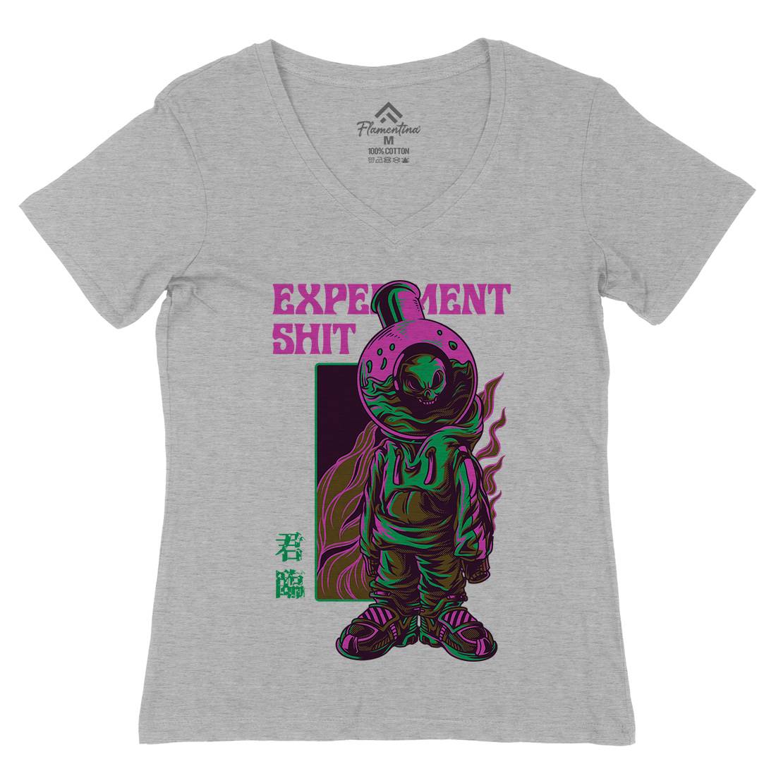 Experiment Womens Organic V-Neck T-Shirt Space D766