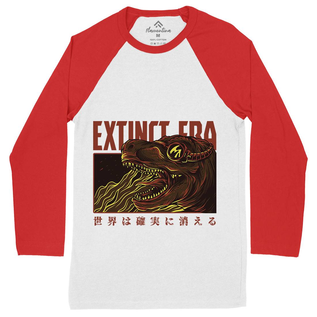 Extinct Era Mens Long Sleeve Baseball T-Shirt Animals D767
