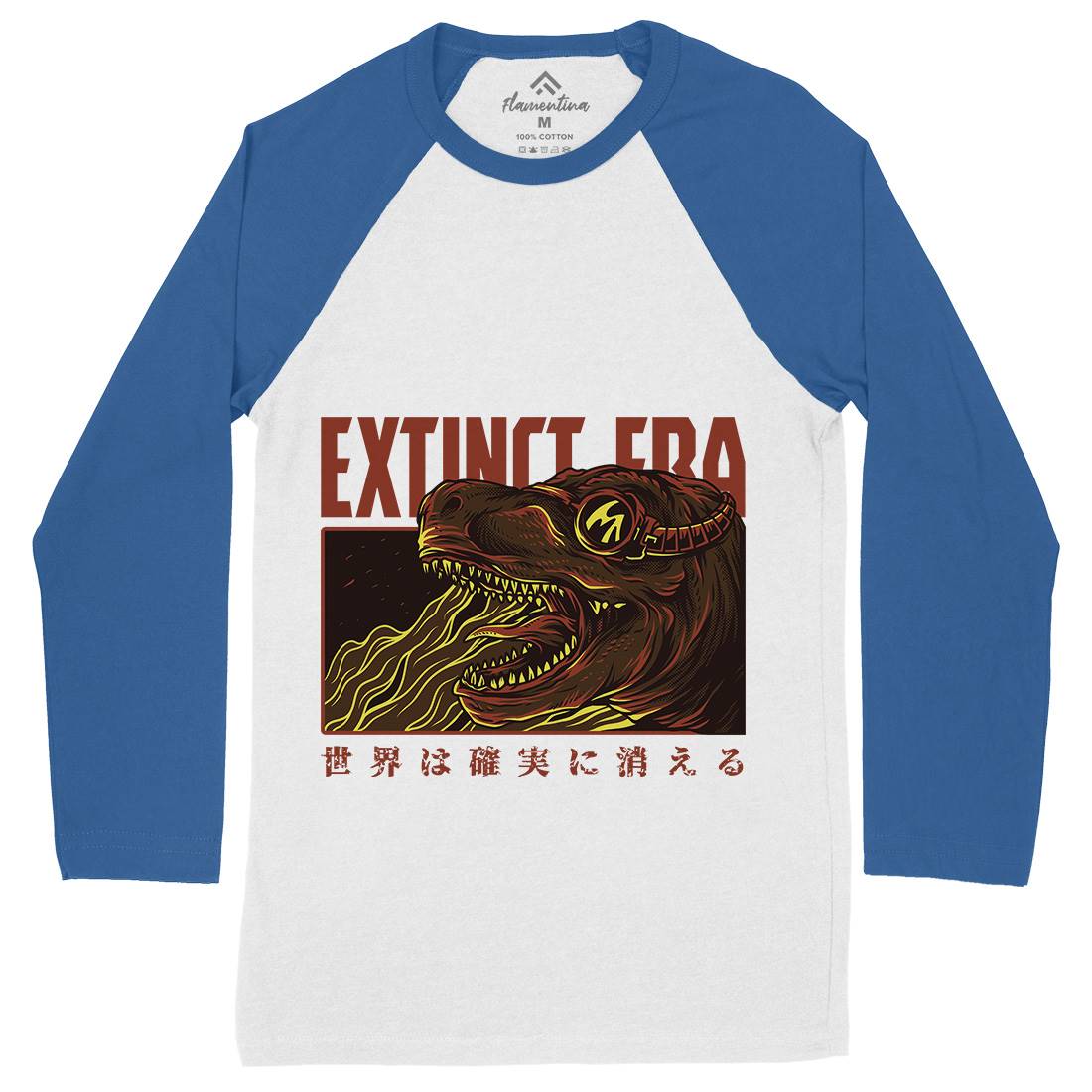 Extinct Era Mens Long Sleeve Baseball T-Shirt Animals D767