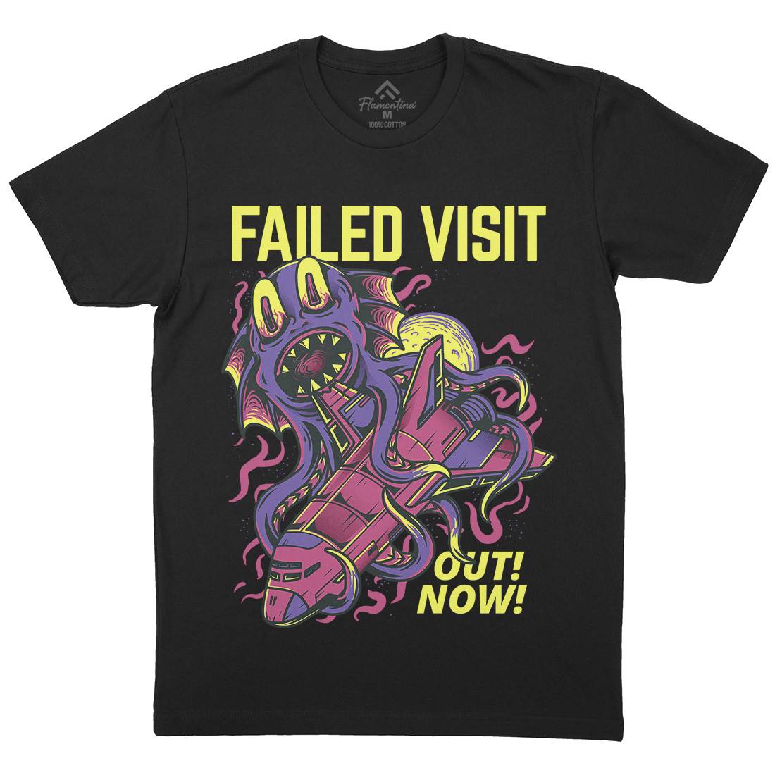 Failed Visit Mens Organic Crew Neck T-Shirt Space D769