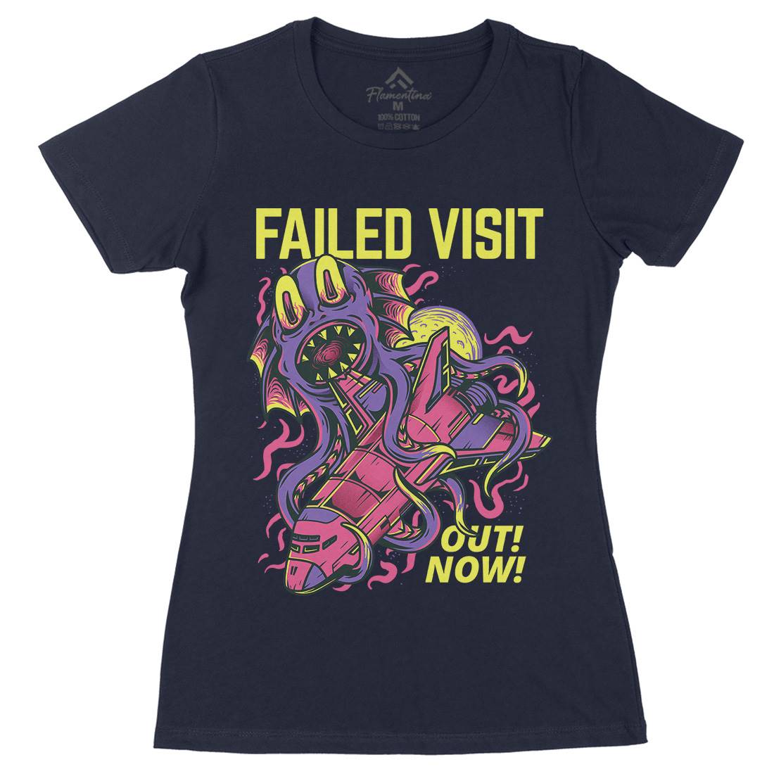 Failed Visit Womens Organic Crew Neck T-Shirt Space D769