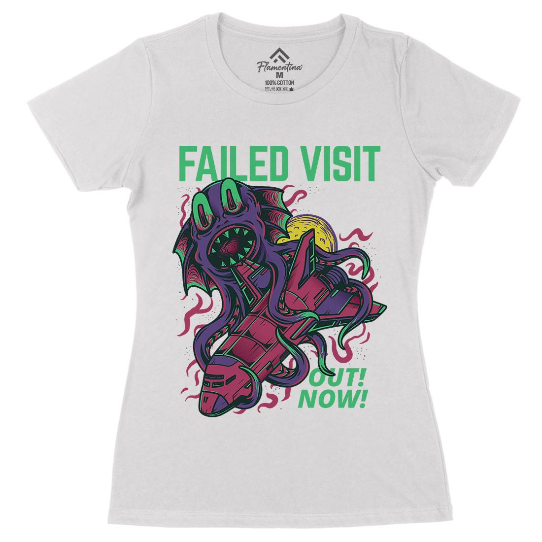 Failed Visit Womens Organic Crew Neck T-Shirt Space D769
