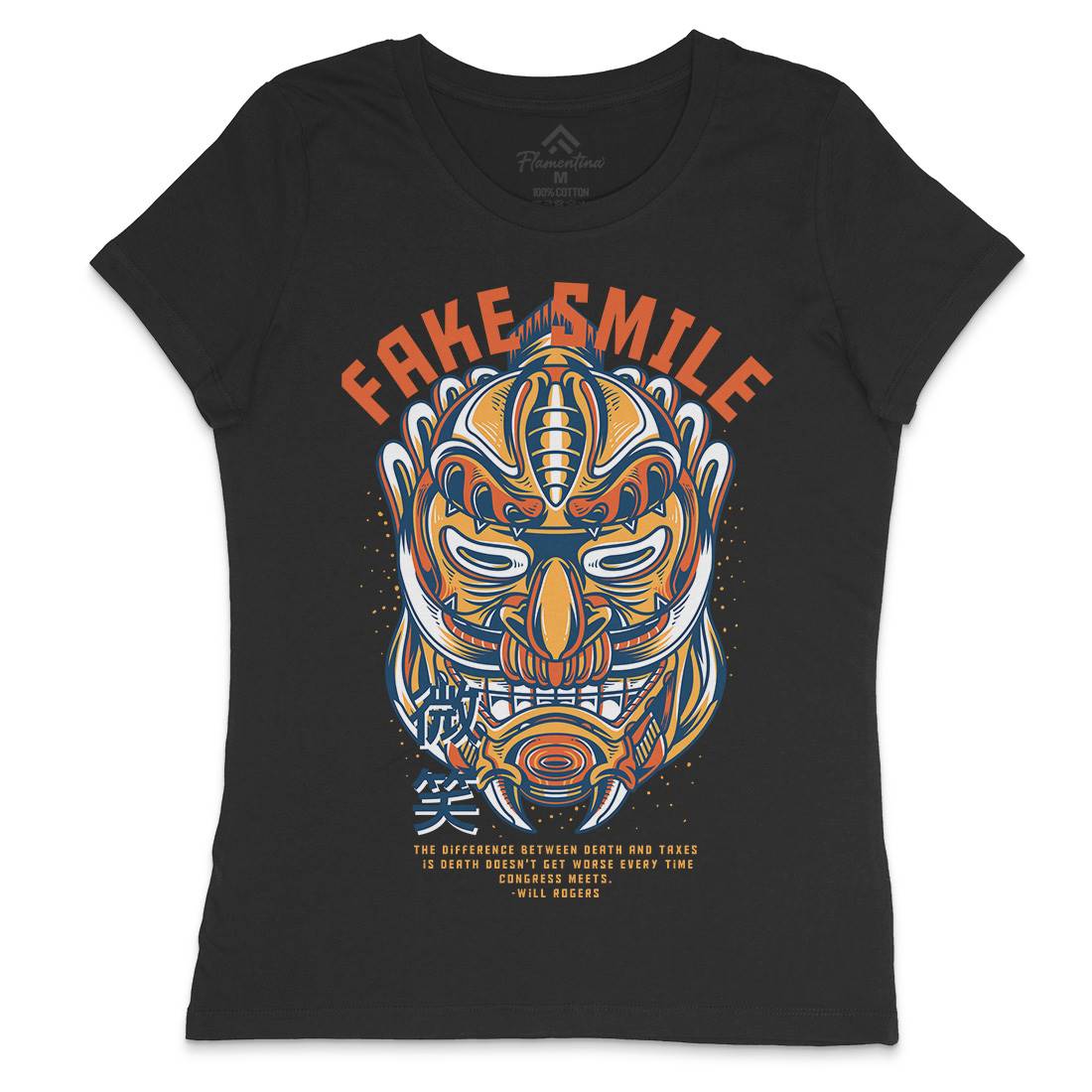 Fake Smile Womens Crew Neck T-Shirt Warriors D770