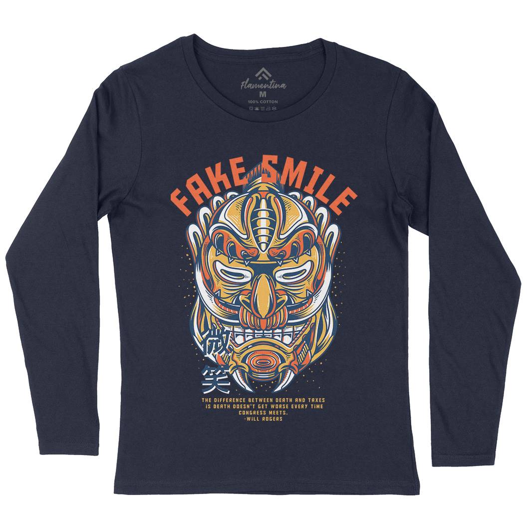 Fake Smile Womens Long Sleeve T-Shirt Warriors D770