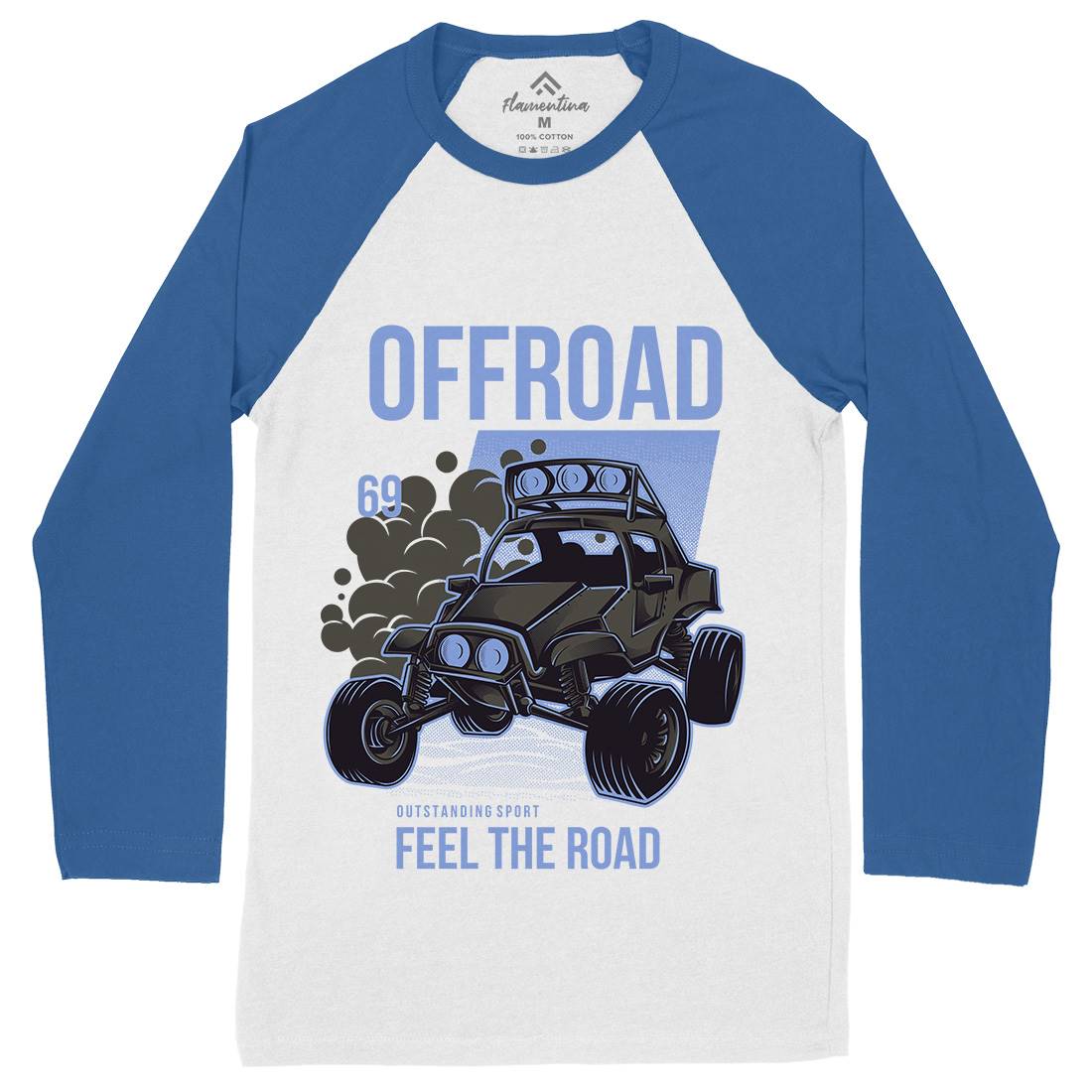 Feel The Road Mens Long Sleeve Baseball T-Shirt Cars D772