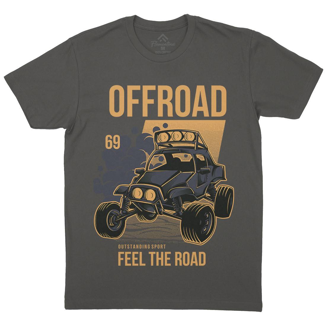 Feel The Road Mens Organic Crew Neck T-Shirt Cars D772