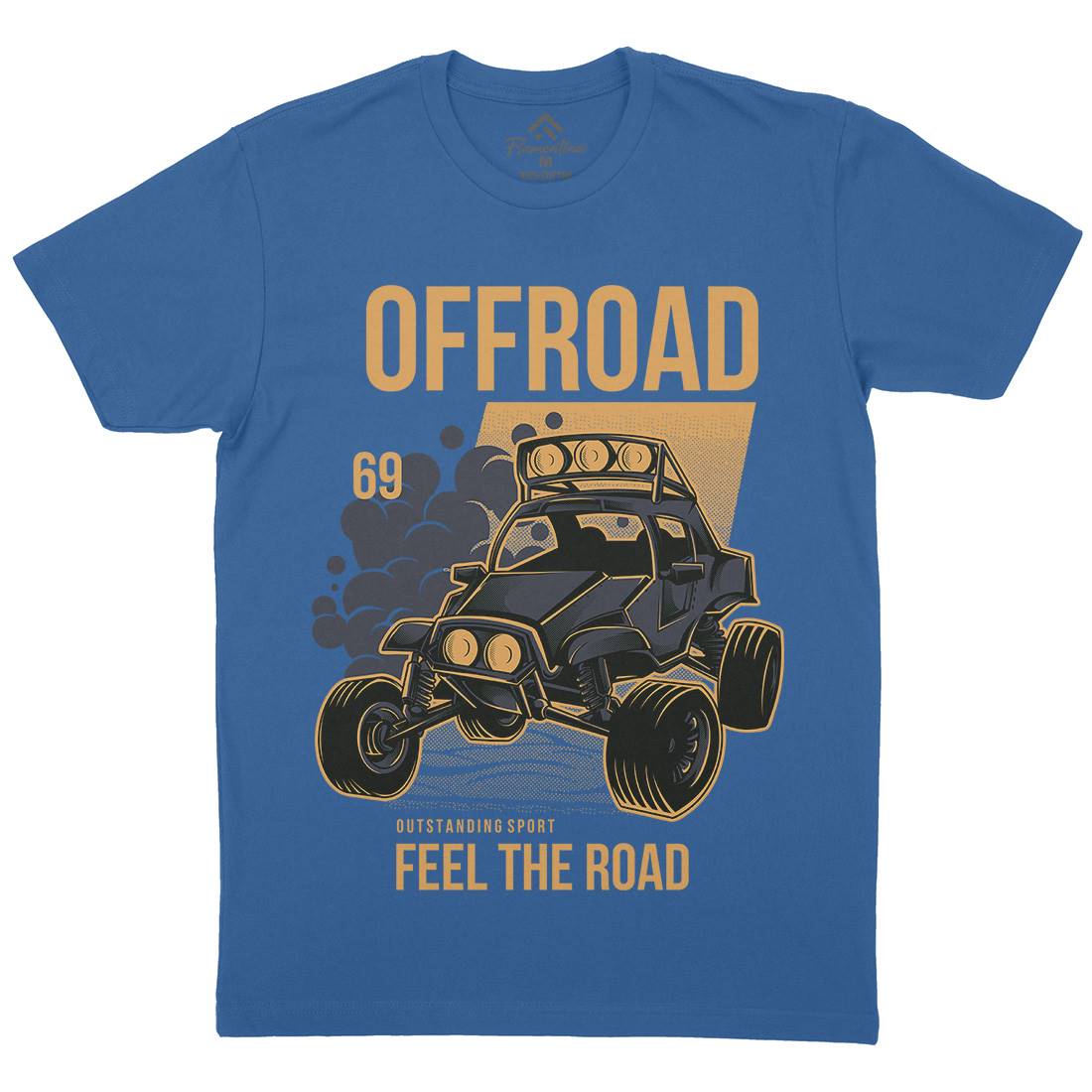 Feel The Road Mens Organic Crew Neck T-Shirt Cars D772