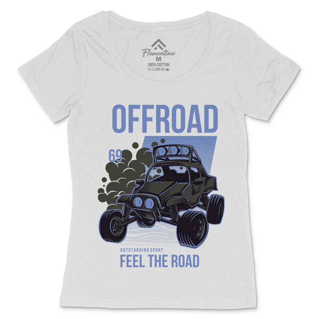 Feel The Road Womens Scoop Neck T-Shirt Cars D772