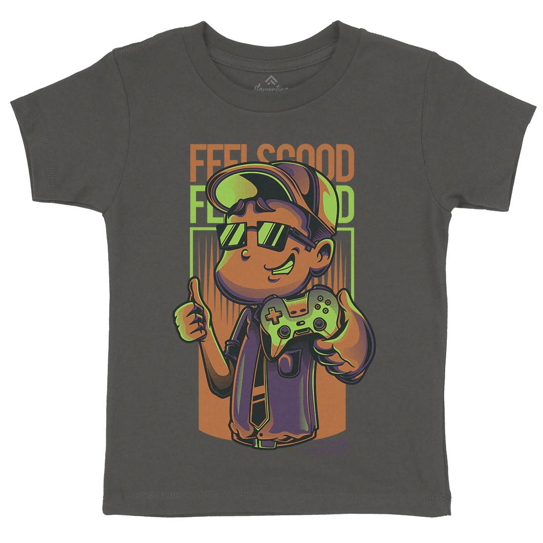 Feels Good Kids Organic Crew Neck T-Shirt Geek D773