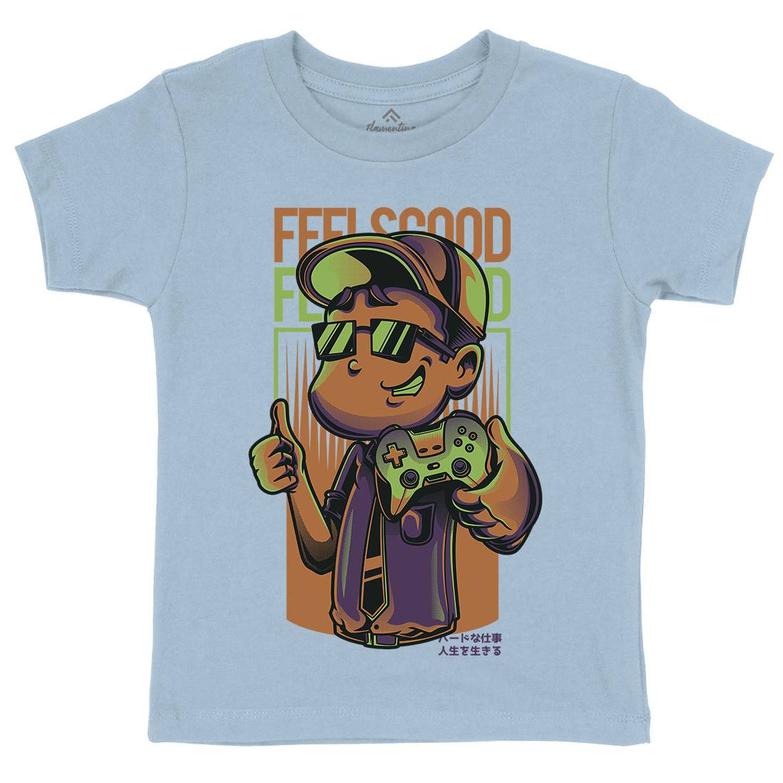 Feels Good Kids Organic Crew Neck T-Shirt Geek D773