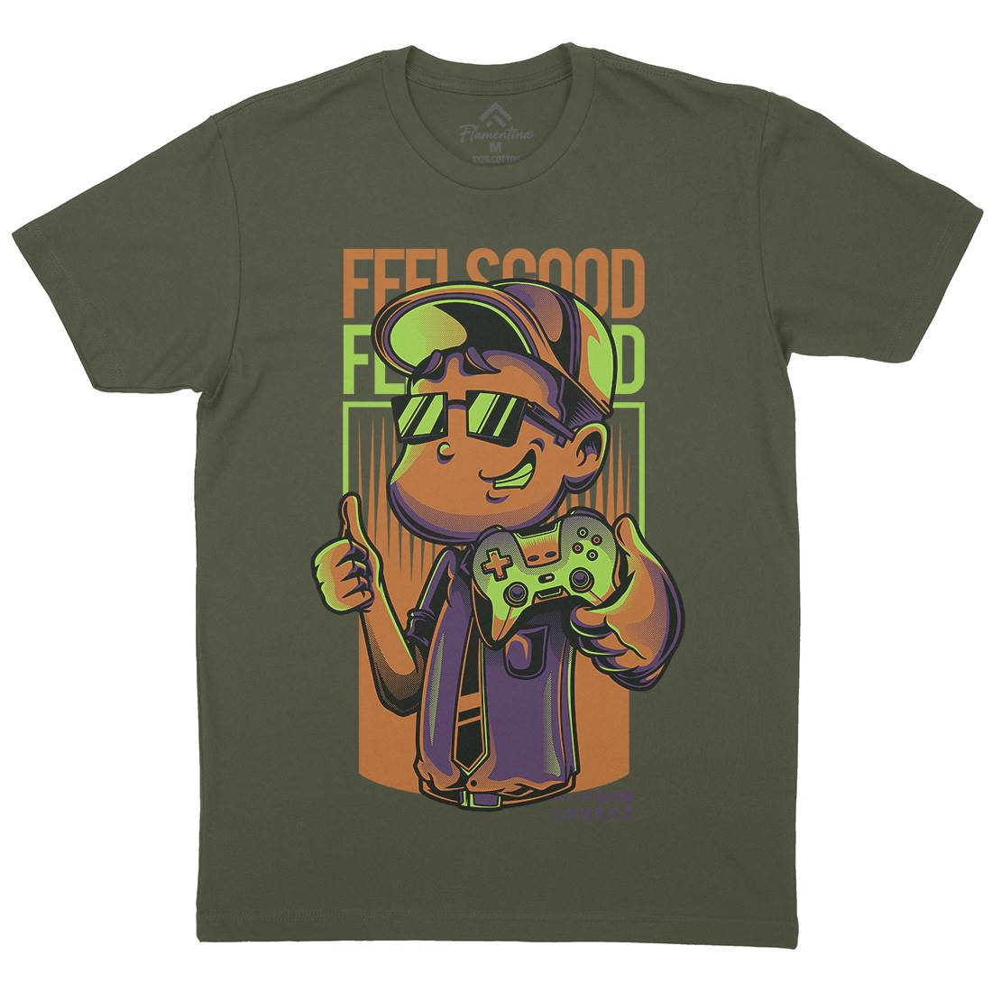 Feels Good Mens Organic Crew Neck T-Shirt Geek D773