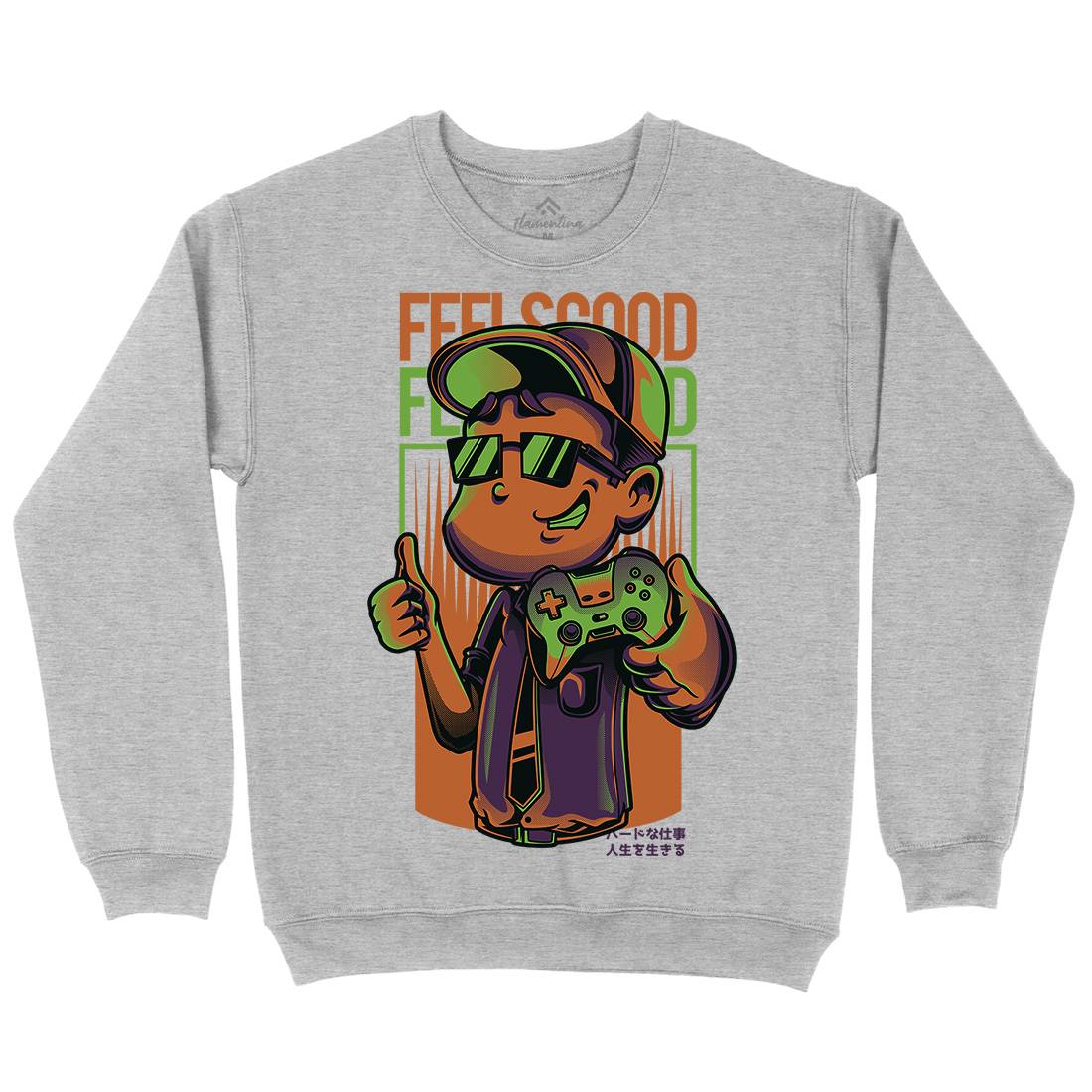 Feels Good Kids Crew Neck Sweatshirt Geek D773