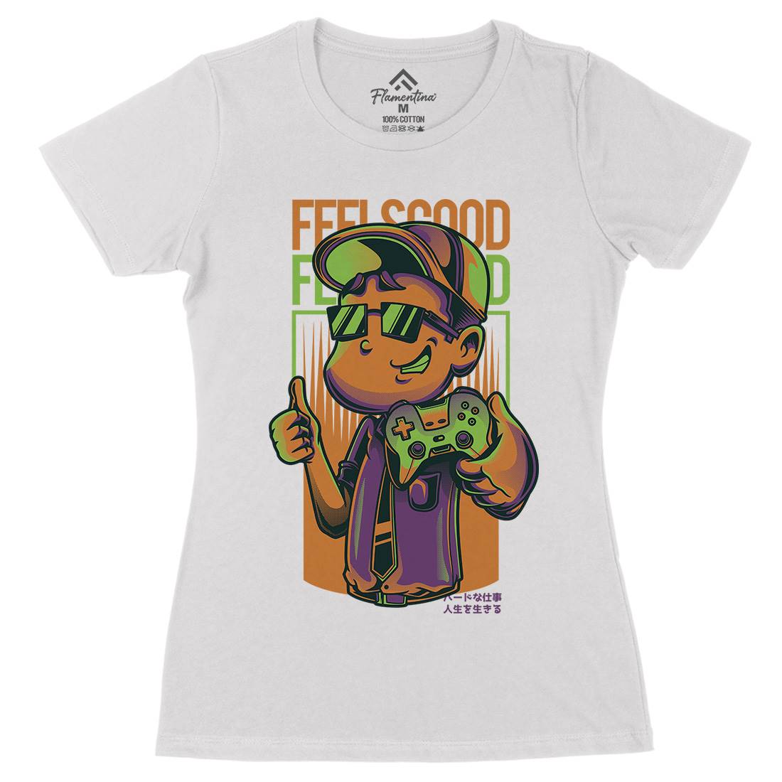 Feels Good Womens Organic Crew Neck T-Shirt Geek D773