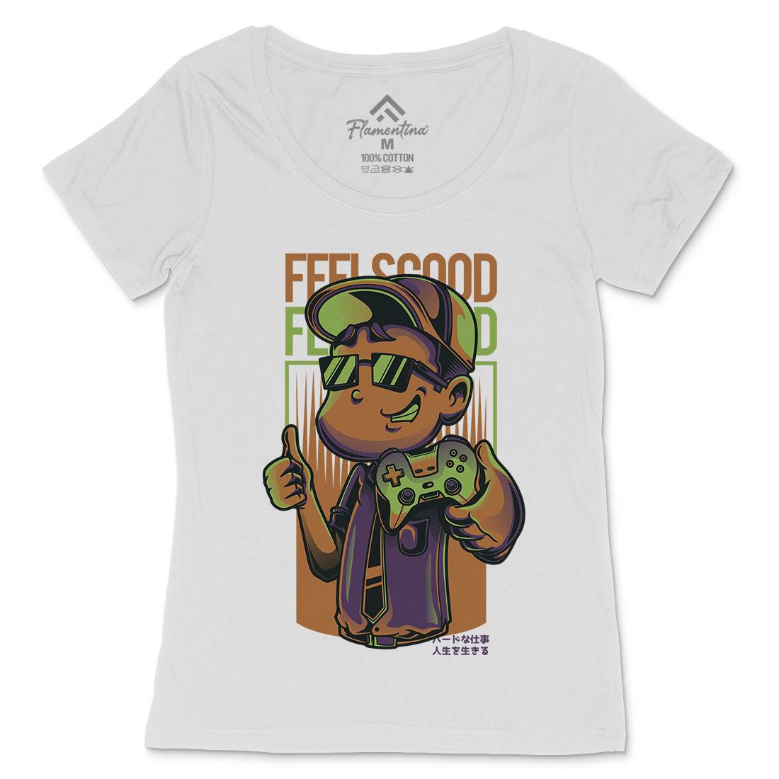 Feels Good Womens Scoop Neck T-Shirt Geek D773
