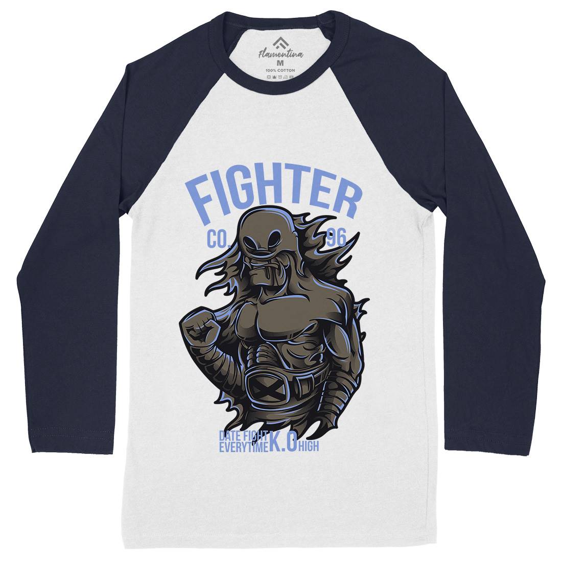 Fighter Mens Long Sleeve Baseball T-Shirt Warriors D774