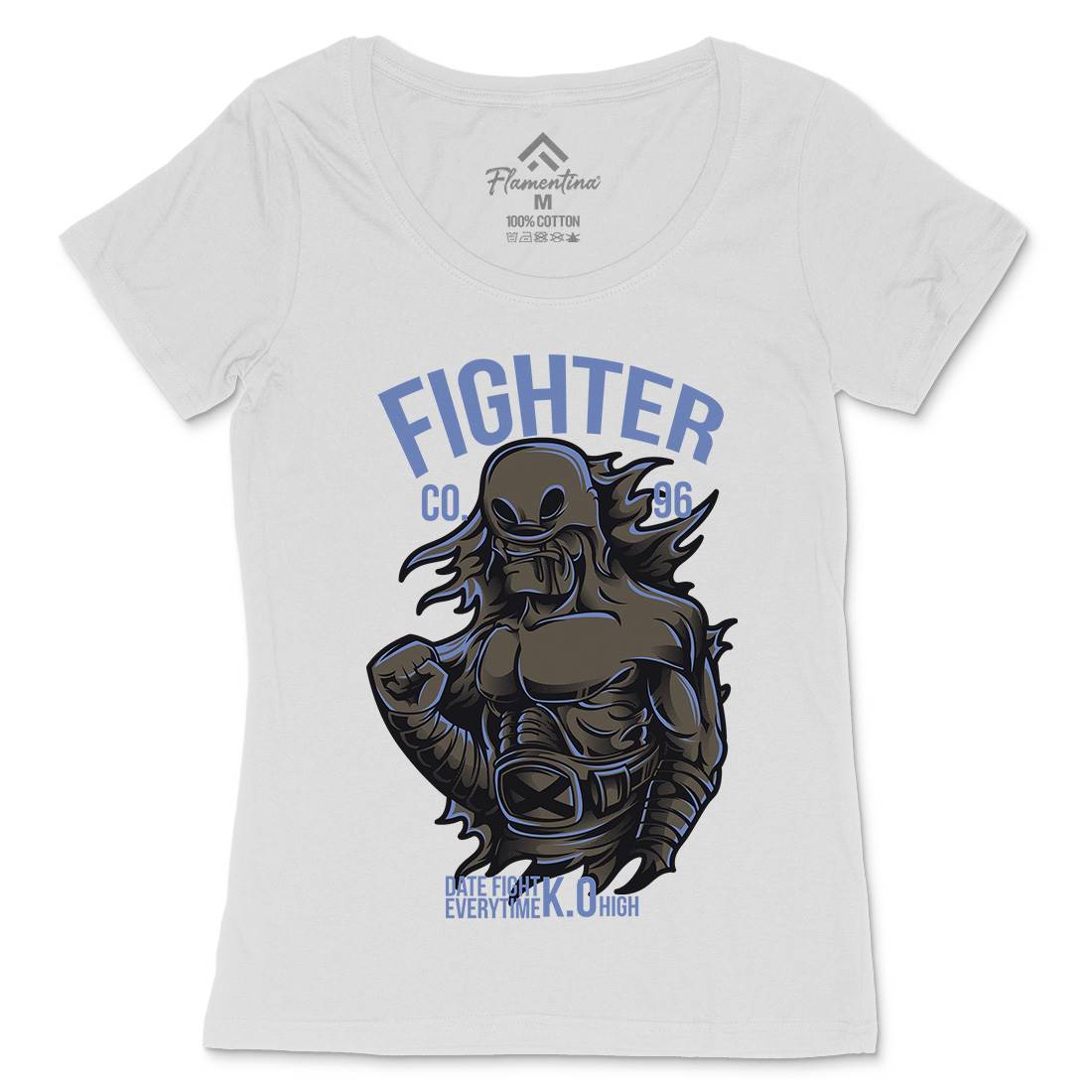 Fighter Womens Scoop Neck T-Shirt Warriors D774