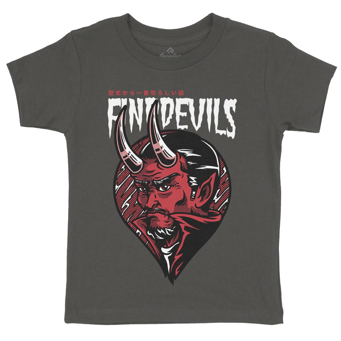 Find Devils Kids Crew Neck T-Shirt Horror D775