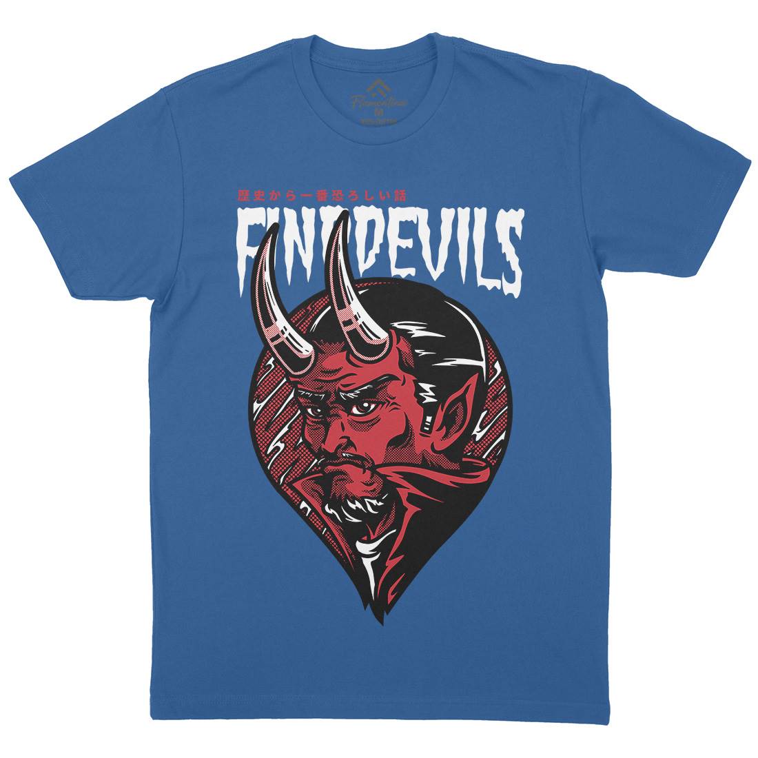 Find Devils Mens Organic Crew Neck T-Shirt Horror D775