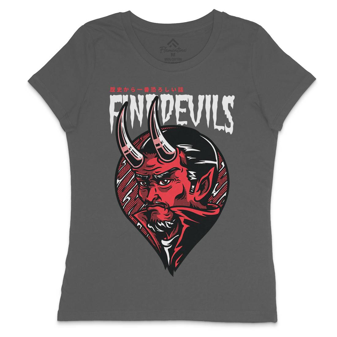 Find Devils Womens Crew Neck T-Shirt Horror D775