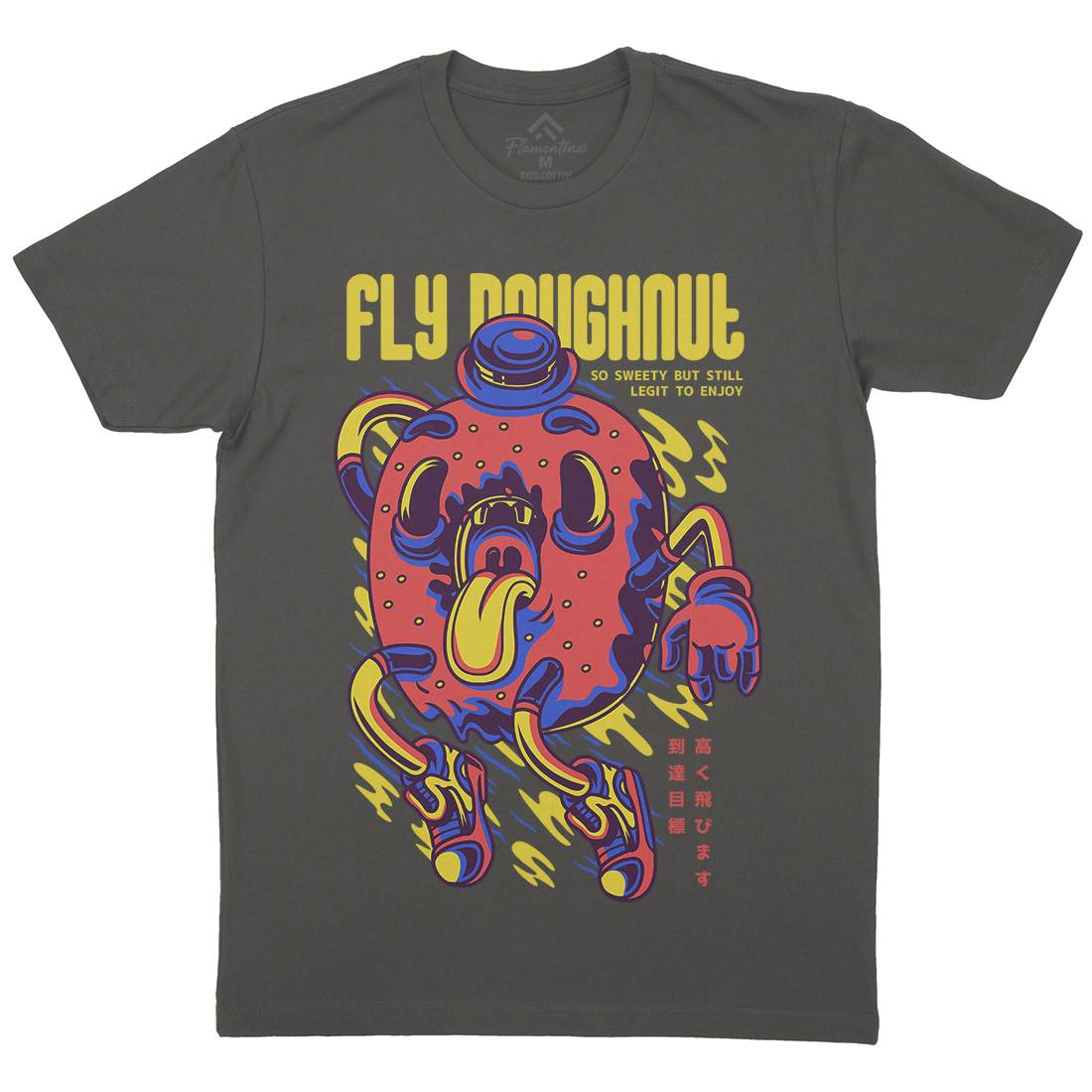 Fly Doughnut Mens Crew Neck T-Shirt Food D777